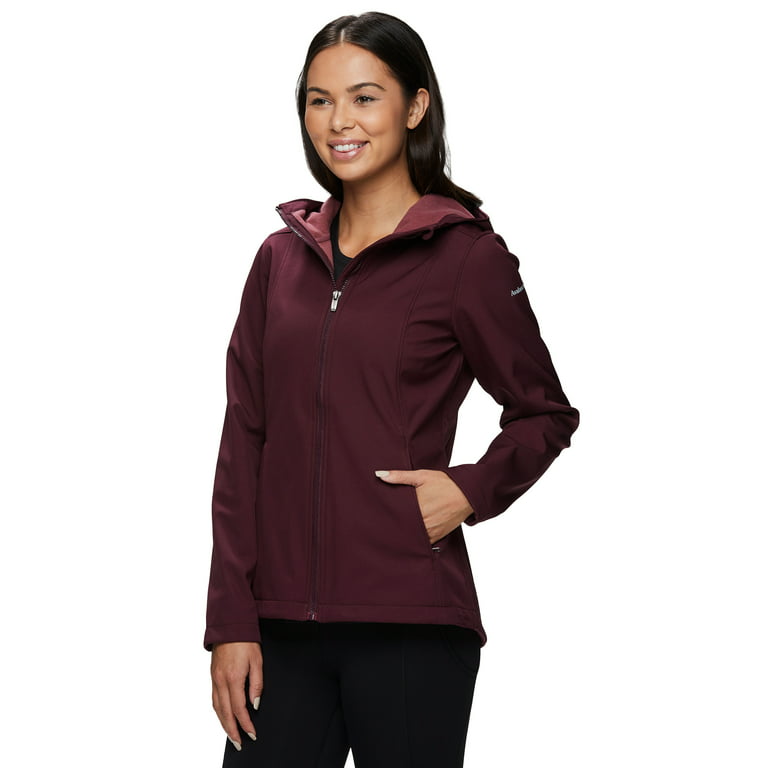 Avalanche Women's Midweight Soft Shell Fleece Lined Jacket With Hood And Pockets 